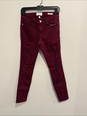 Frame Denim Jeans Le Skinny de Jeanne in Wine